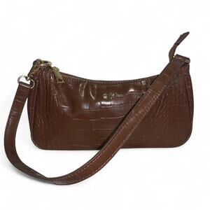 Peta & Jain Princess Polly Brown Chocolate Croc design shoulder bag